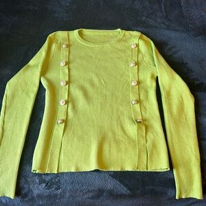 Very nice womens light line green shirt with pearls